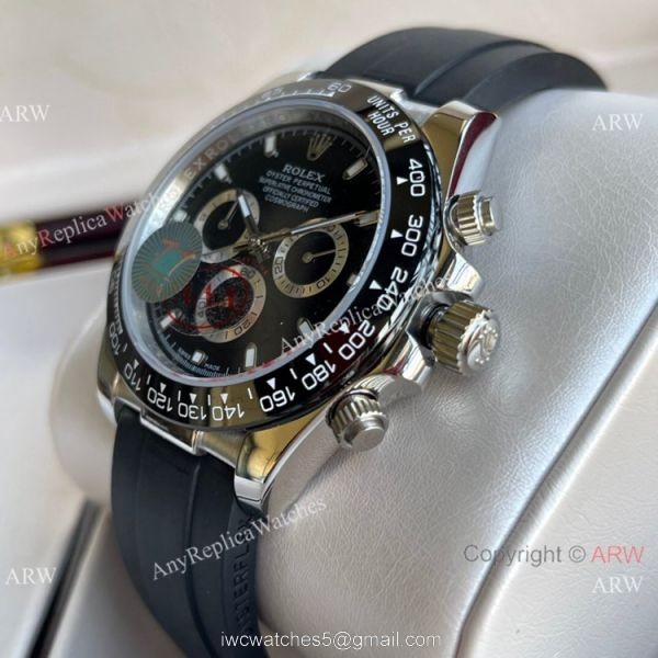 Rolex Comograph Daytona Replica Watch 43mm Oysterflex Rubber Strap 2