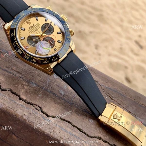Knockoff Rolex Daytona Watch 43mm Yellow Gold Oysterflex Strap 2