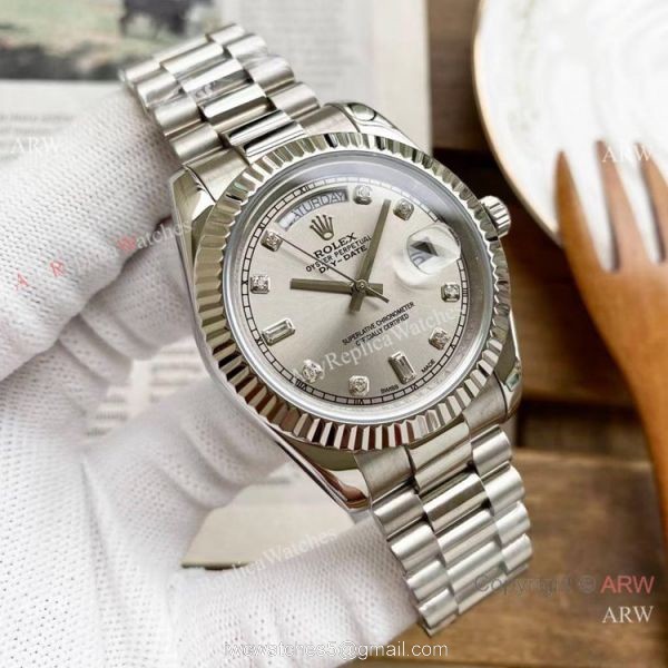 Replica Rolex Day Date President 40mm Watches Red Diamond Dial 2