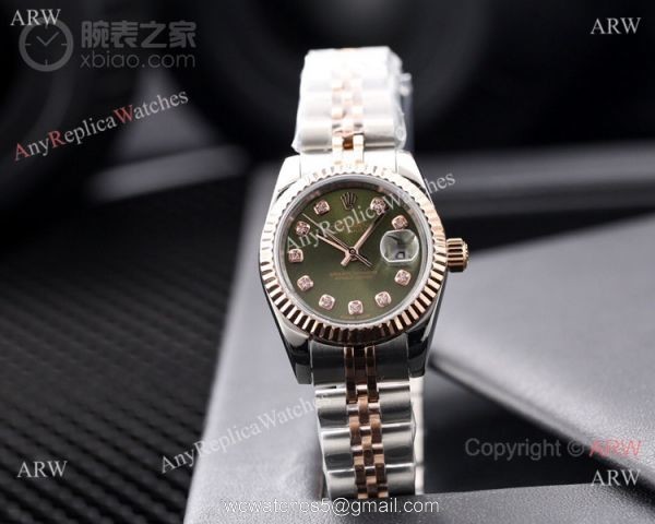 AAA Copy Rolex Datejust 2-Tone Rose Gold Salmon Dial Watches 28mm Ladies 2