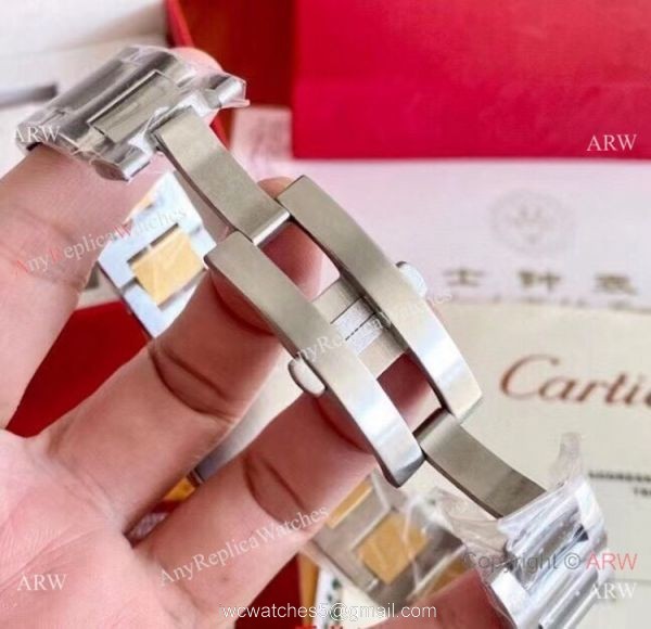 Copy Cartier Ballon Bleu Couple Watches Two Tone Diamond Automatic Movement 2