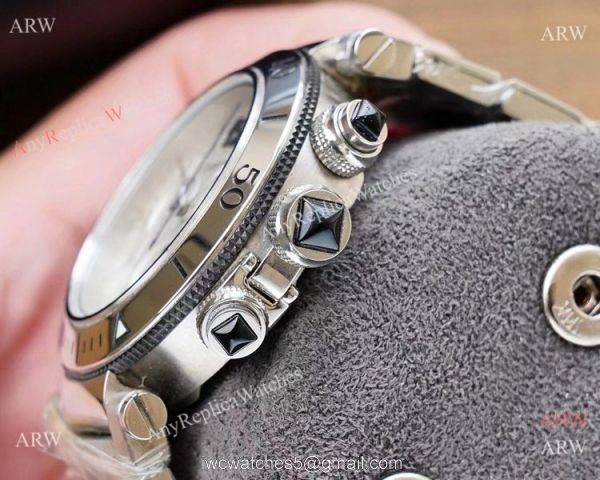 Japan Grade Cartier Pasha De Swiss Quartz Watch Stainless Steel 2