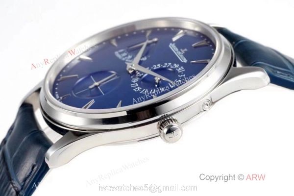 ZF Jaeger-LeCoultre Master Ultra Thin Power Reserve Blue Dial Watch Swiss Replica Watches 2