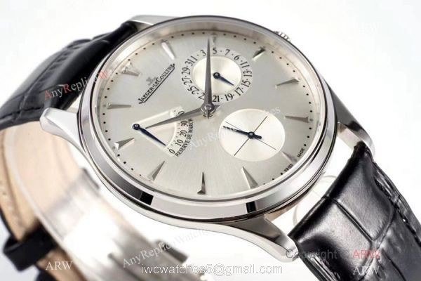 ZF Jaeger-LeCoultre Master Ultra Thin Power Reserve Watch Silver Dial 2