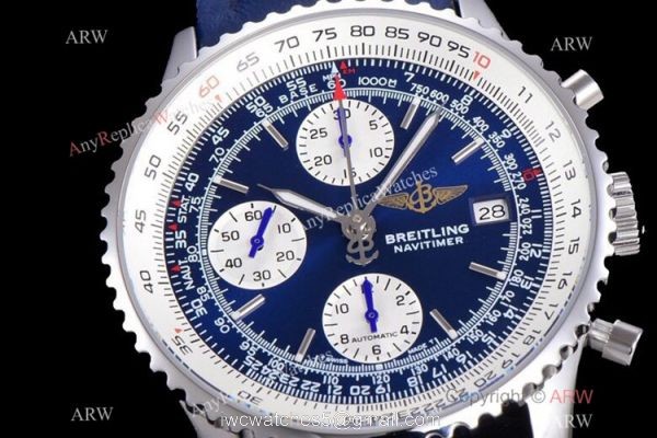 OXF Swiss Replica Breitling Old Navitimer II A13322 Watch Blue Chronograph Dial 2