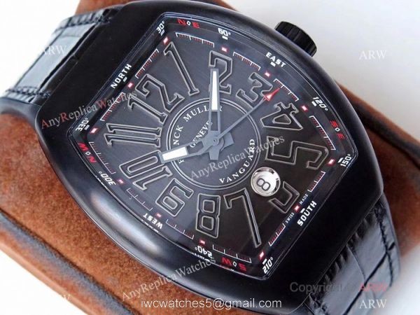 ZF Factory Swiss Replica Franck Muller Vanguard Yachting V45 Watch Solid Black 9015 Movement 2