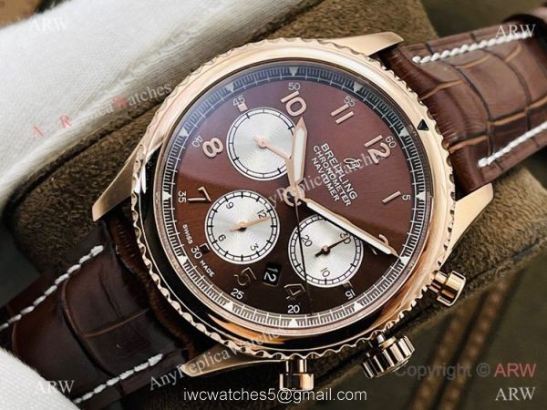 2021 New! Swiss 7750 Breitling Navitimer 08 Chronograph Watch Rose Gold 2