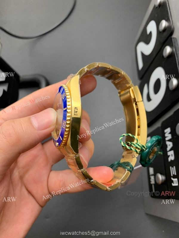2021 New! VS Factory 1:1 Best Edition Rolex Submariner 41mm Yellow Gold Blue Watch 72 Power Reserve 2