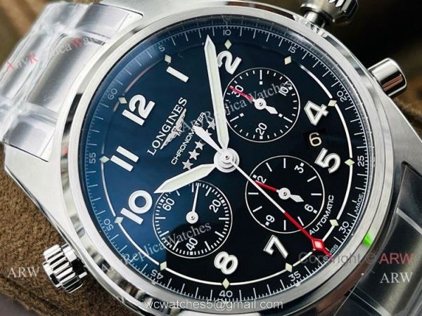 CF Factory Longines Spirit ETA7753 Chronograph Black Dial 40mm Watch 2