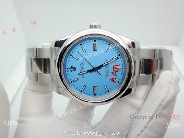 New Rolex Oyster Perpetual 36mm Watch Stainless Steel Turquoise Blue Dial 2