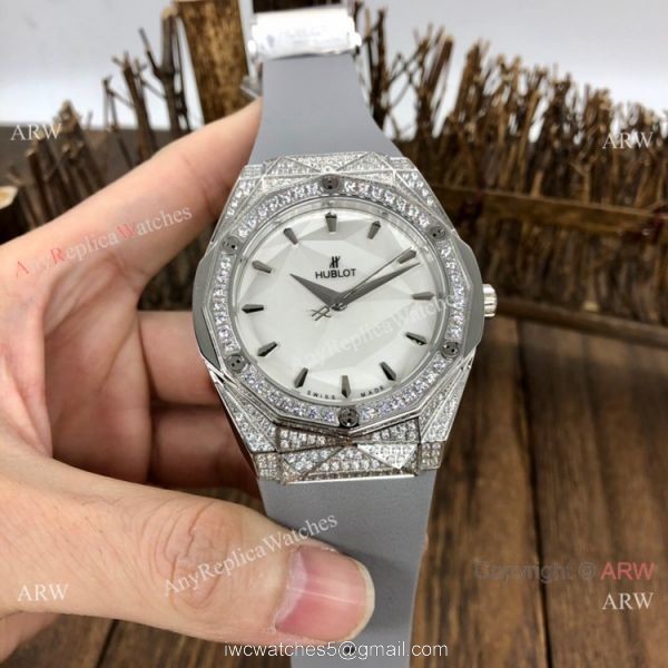 Swiss Quality Copy Hublot Big Bang Sang Bleu SS Diamond Watches Citizen Automatic 2
