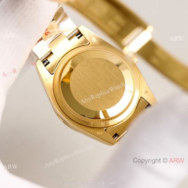 2021 NEW! Swiss Replica Rolex Oyster Perpetual Datejust 36mm Turquoise Dial Yellow Gold Watch 2