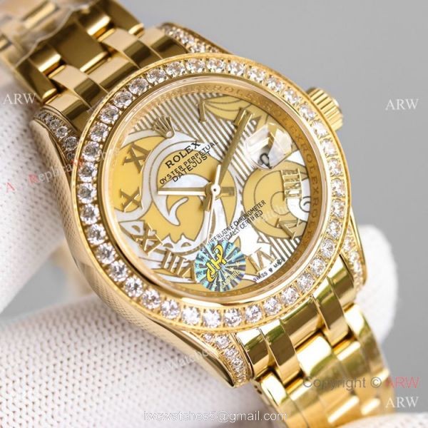 JH Factory Replica Rolex Pearlmaster 81158 Yellow Gold Watch 34mm 2