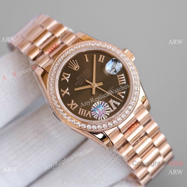 TR Factory 904L Steel Rolex Oyster Perpetual Datejust 31mm Lady Rose Gold Diamonds 2