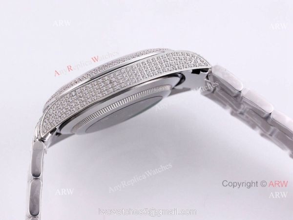 Diamond Rolex Datejust 41 Silver Dial For Mens Watch Best Replica 2