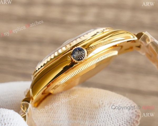 Swiss Copy Rolex Datejust President Yellow Gold Onyx Face Watch 36mm 2