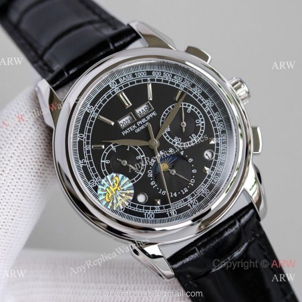 2021! Swiss Copy Patek Philippe 5270G Perpetual Calendar Chronograph JH V2 Version Watch White Dial 2