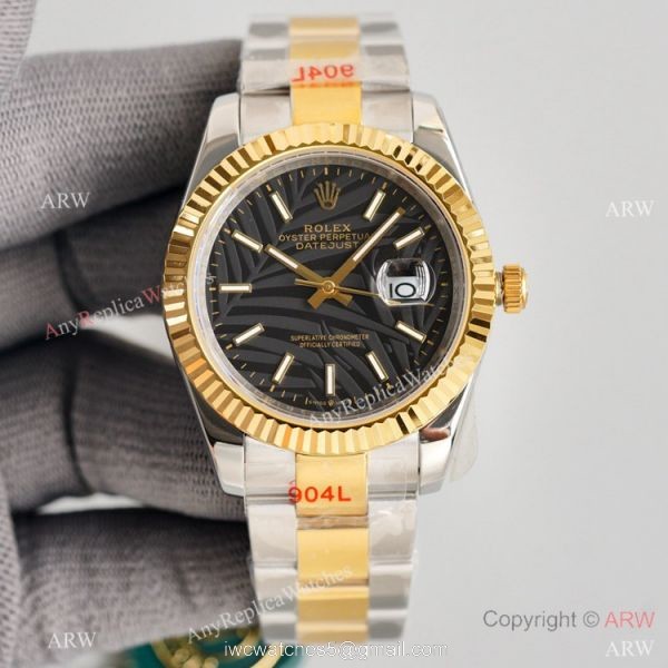 Swiss Quality Rolex Oyster Perpetual Datejust 41mm Watch Two Tone Oyster Palm Dial 2