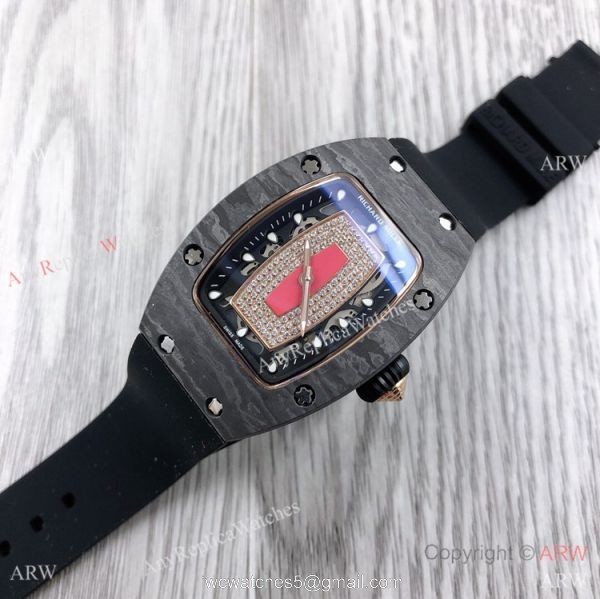 Swiss Quality Richard Mille RM007-1 Women Watch CarbonRose Gold Case 2