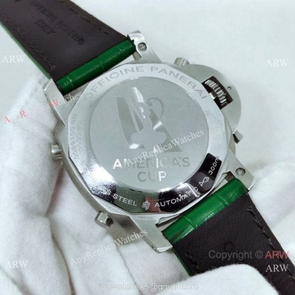 New Panerai Luminor Chrono Flyback Verde Militare PAM01296 Watch Green Dial 2