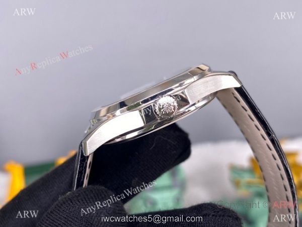 PPF Swiss Patek Philippe Aquanaut Lady Black Leather Strap Copy Watch 2