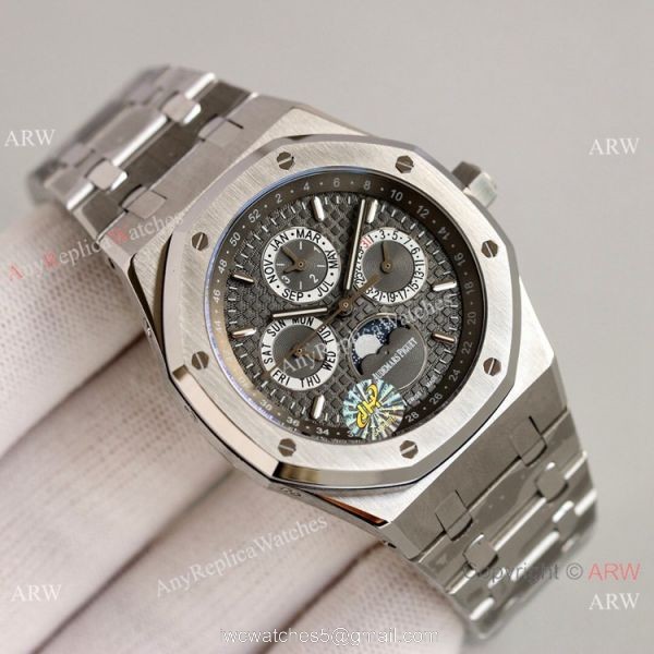 JH Factory Swiss Copy Audemars Piguet Royal Oak Perpetual Calendar Cal.5134 Blue Dial Watch Men 2