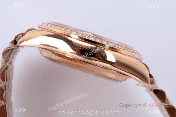 (EW) 1-1 Super Clone Rolex Day-Date 36mm Rose Gold Diamond Watch Swiss 3255 Movement 2