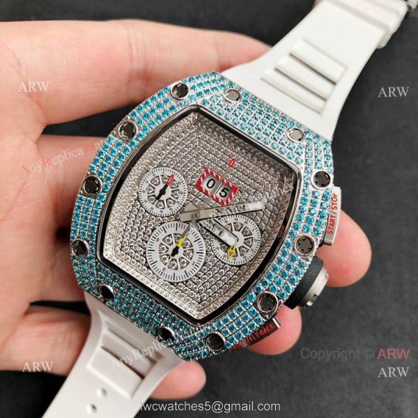 New Diamond Richard Mille RM 11-FM Flyback Chronograph Asia 7750 Watch Replica 2