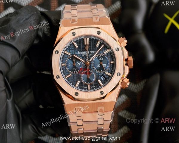 Knockoff Audemars Piguet Royal Oak Rose Gold Chronograph White Dial Watches 42mm 2