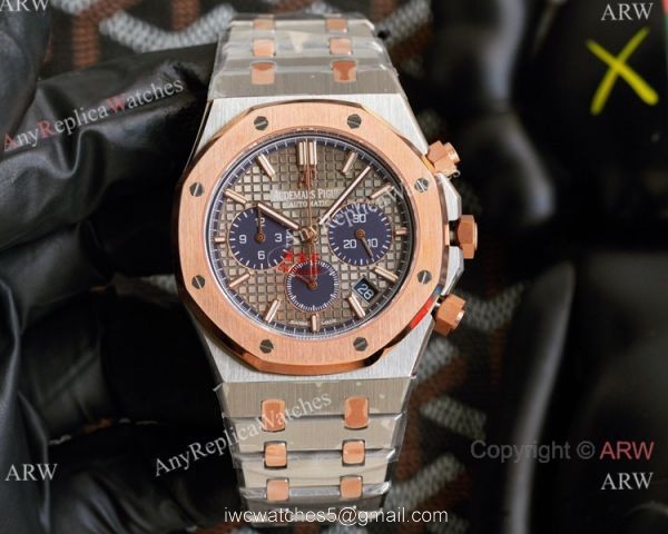 Knockoff Audemars Piguet Royal Oak 42mm Watch 2-Tone Rose Gold Chronograph 2