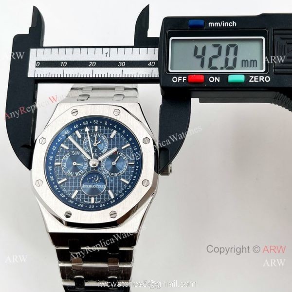 Clone Audemars Piguet Royal Oak Perpetual Calendar Watch Blue Dial 42mm 2