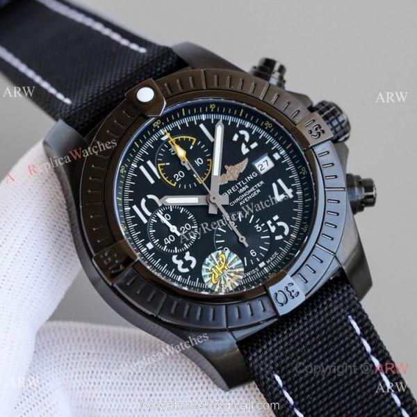 JH Factory Copy Breitling Avenger Chronograph 7750 Watch Black Case Nato Strap 2