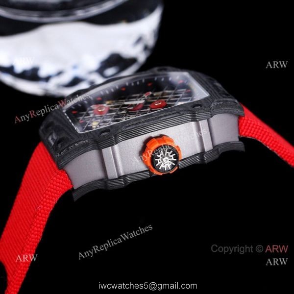 Best New Richard Mille RM 27-04 Tourbillon Rafael Nadal Tennis Court Watch Red Fabric Strap 2