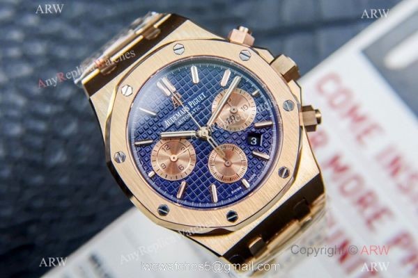 Grade 1A Swiss Copy Audemars Piguet Royal Oak Chronograph Watch ETA7750 Rose Gold Subdials 2