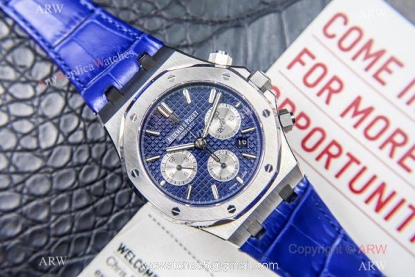 Grade 1A Swiss Copy Audemars Piguet Royal Oak Chrono ETA 7750 Watch 41mm SS Blue Dial 2