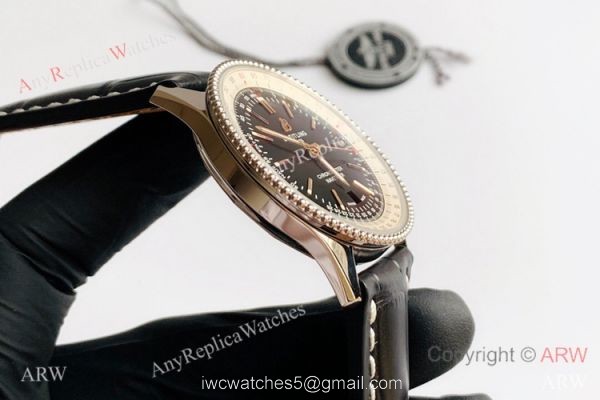 V7 Factory Swiss Breitling Navitimer 1 Black Leather Strap Watch SW200 Movement 2