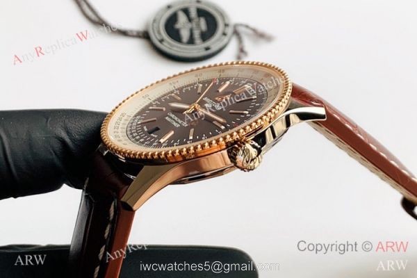 V7 Factory Swiss Replica Breitling Navitimer 1 Watch Rose Gold Gray Dial SW200 Movement 2