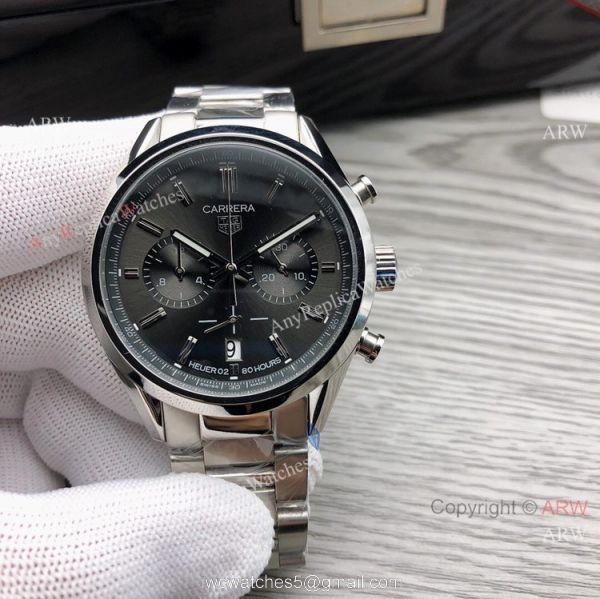 40mm Tag Heuer Carrera Blue Face Stainles Steel Watches For Men Replica 2