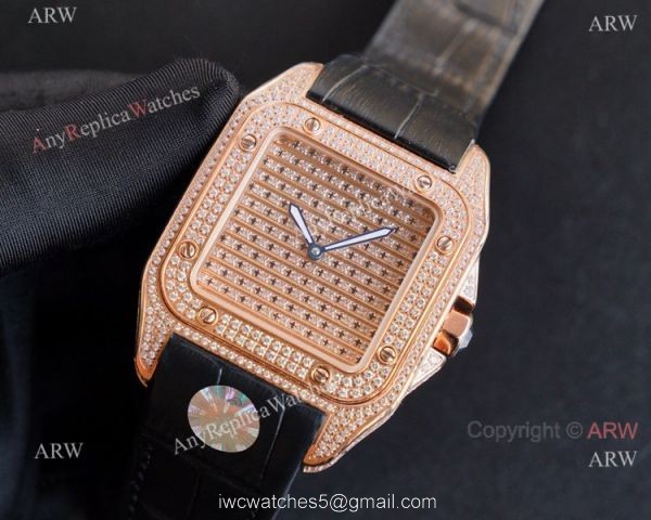 Iced Out Cartier Santos 100 Replica Watches Automatic High End Replica 2