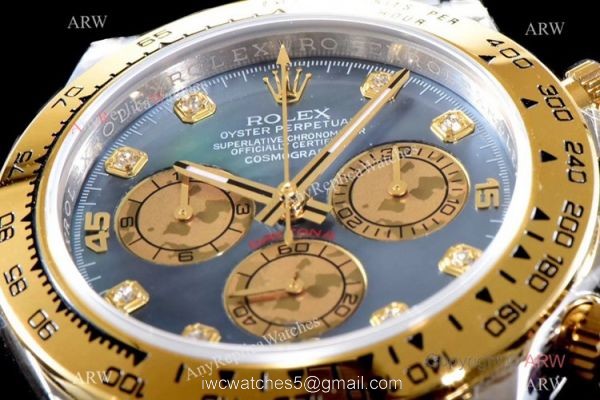 JH Factory Swiss Copy Rolex Daytona JH Cal.4130 Watch Blue Mother Of Pearl Dial 2-Tone 2