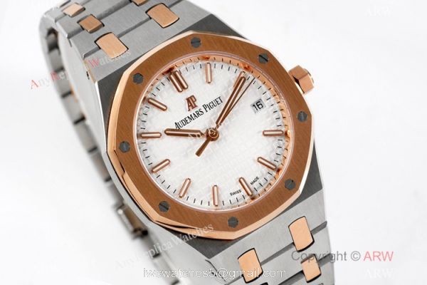 2021 New Swiss Copy Audemars Piguet Royal Oak 34mm Watch Two Tone Rose Gold Case 2