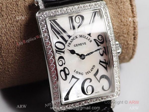 2021 New 1:1 Copy Franck Muller Long Island White MOP Diamond Bezel Watch 2