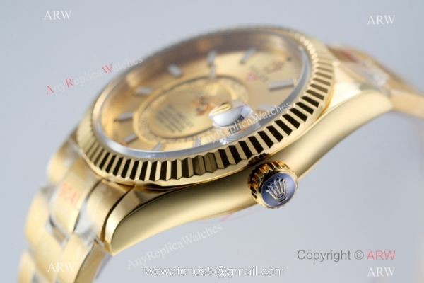Super Clone AI Factory Rolex Sky Dweller 42mm 326938 Champagne Watch 2