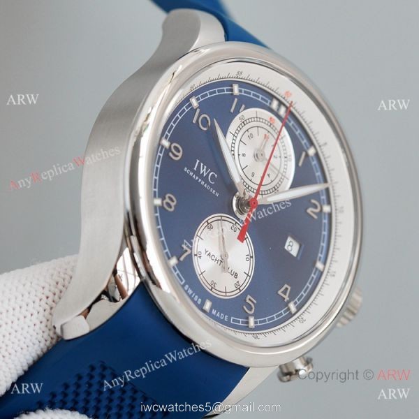 New Replica IWC Portugieser Yacht Club Chronograph Cal89361 Blue Dial Watch 2