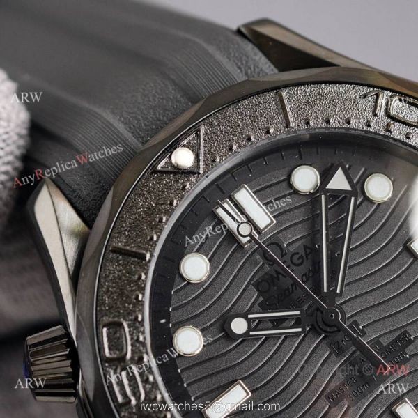 New 2021 Watches Swiss Omega Black Seamaster Diver 300m Watch Rubber Strap 2