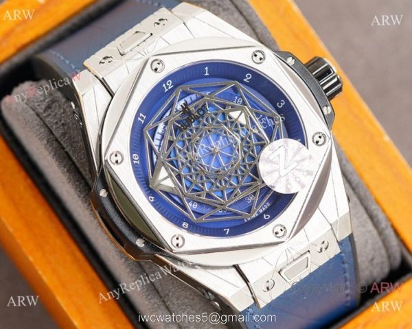 Z Factory Swiss Quality Hublot Sang Bleu Citizen Watch SS Blue Dial 45mm 2