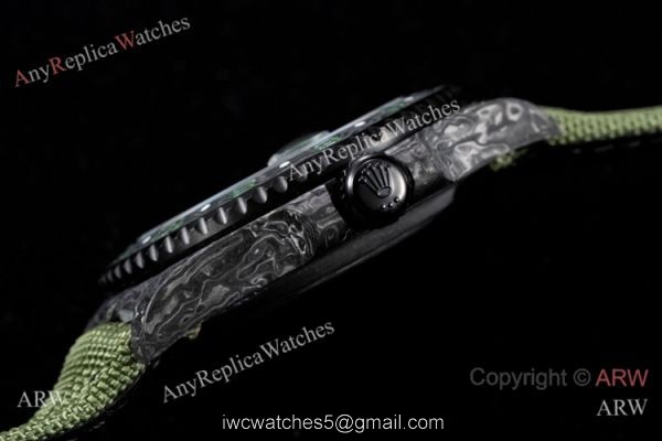 2021 Rolex DiW GMT-Master II Custom Watch JH Cal.3186 Forged Carbon Green Nylon Strap 2