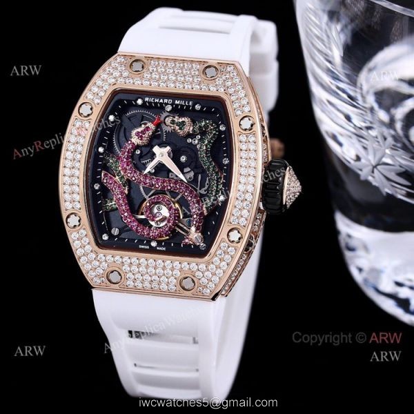 High Copy Richard Mille Diamond Watch RM026 Snake Dial Tourbillon Serpent Watch 2