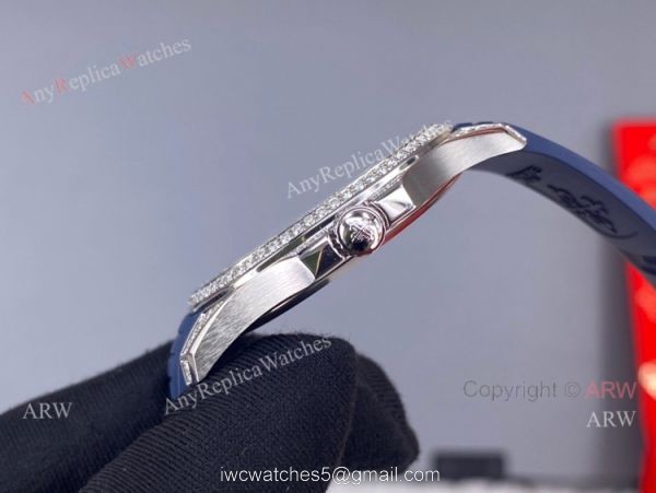 3k Factory Patek Philippe Aquanaut Blue Dial Diamond Bezel Watch 42mm High Copy 2