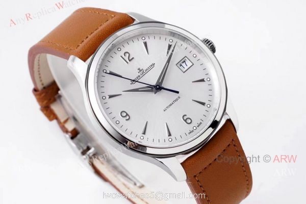 Zf Factory Jaeger-Lecoultre Master Control Date 40mm Silver Dial Brown Leather Band Replica Watch 2